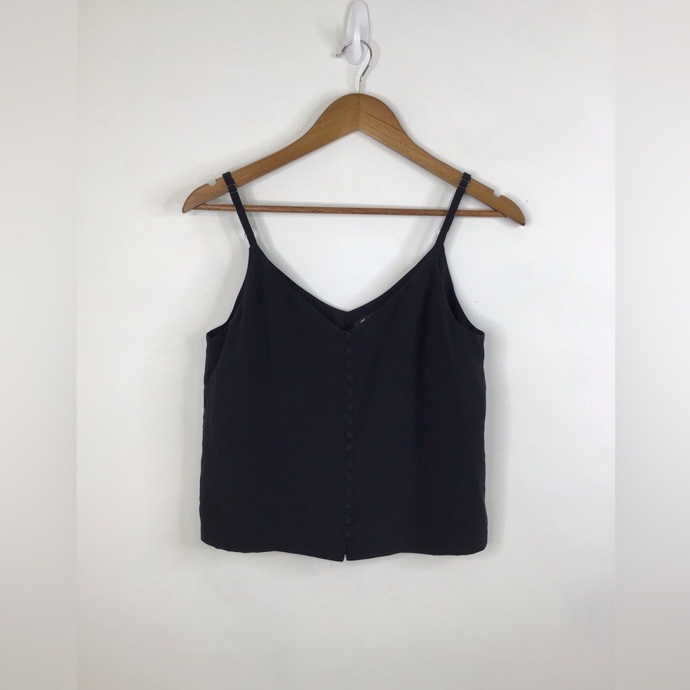 Madewell Black Silk Cami Spaghetti Strap Top